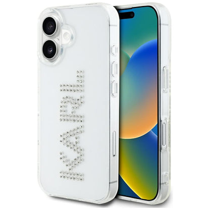 Kotelo Apple iPhone 16:lle, Karl Lagerfeld, IML Rhinestones Transparent Logo, Läpinäkyvä