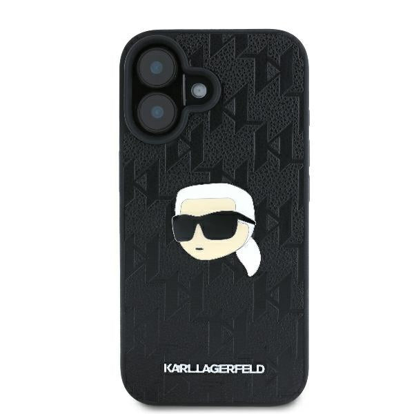 Kotelo Apple iPhone 16:lle, Karl Lagerfeld, Monogram Karl's Head, Musta