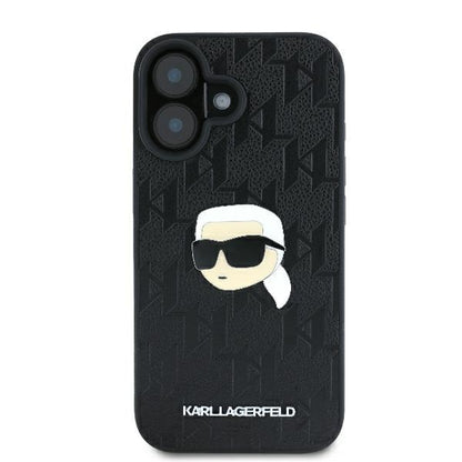Kotelo Apple iPhone 16:lle, Karl Lagerfeld, Monogram Karl's Head, Musta