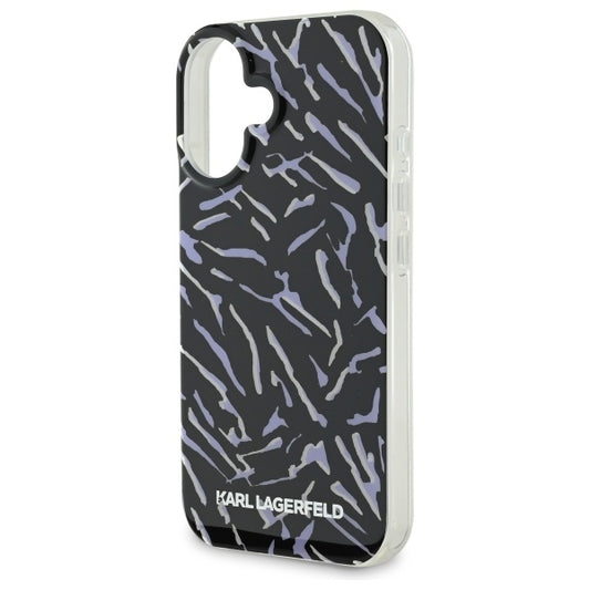 Kotelo Apple iPhone 16:lle, Karl Lagerfeld, Zebra with Cord Strap, Violetti
