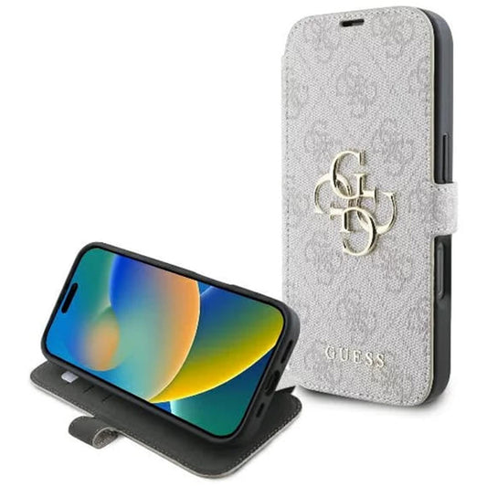 Suojakotelo Apple iPhone 16 Plus, Guess, 4G Book, Pinkki