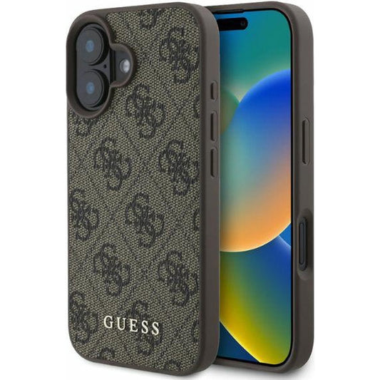 Suojakotelo Apple iPhone 16 Plus, Guess, 4G Classic, Ruskea