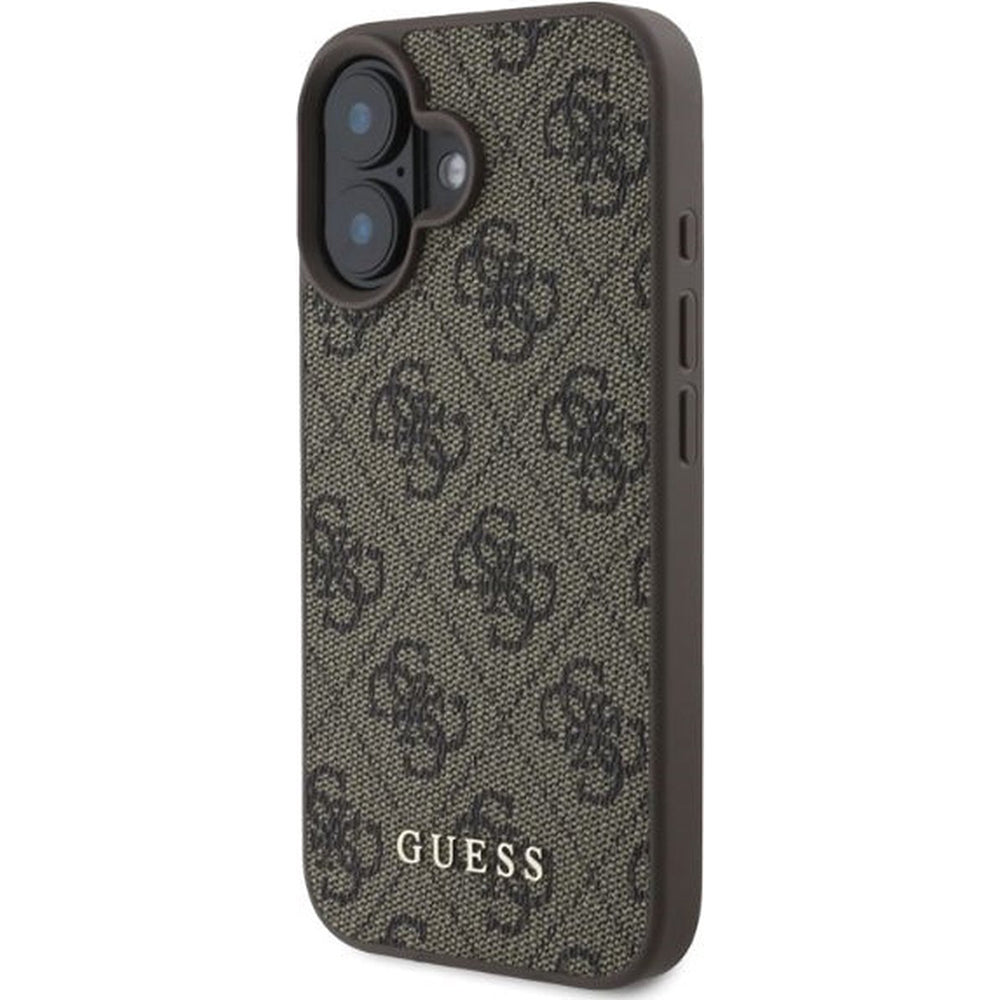 Suojakotelo Apple iPhone 16 Plus, Guess, 4G Classic, Ruskea