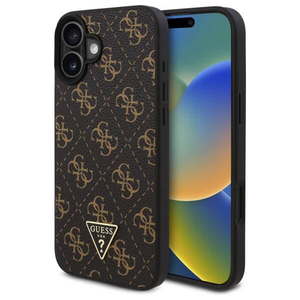Suojakotelo Apple iPhone 16 Plus, Guess, 4G Triangle Logo, Musta