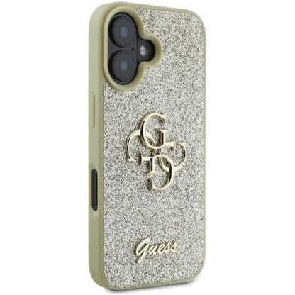 Kotelo Apple iPhone 16 Plus -puhelimelle, Guess, Fixed Glitter Big 4G, Kultainen