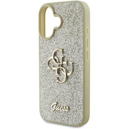 Kotelo Apple iPhone 16 Plus -puhelimelle, Guess, Fixed Glitter Big 4G, Kultainen