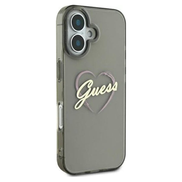 Suojakotelo Apple iPhone 16 Plus, Guess, IML Heart, Musta