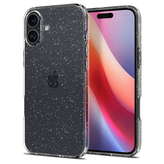 Kotelo Apple iPhone 16 Plus:lle, Spigen, Liquid Crystal Glitter, Läpinäkyvä