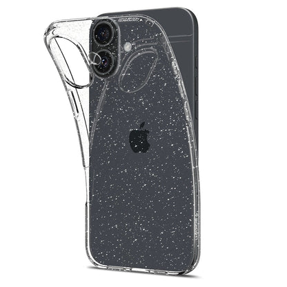 Case for Apple iPhone 16 Plus, Spigen, Liquid Crystal Glitter, Transparent