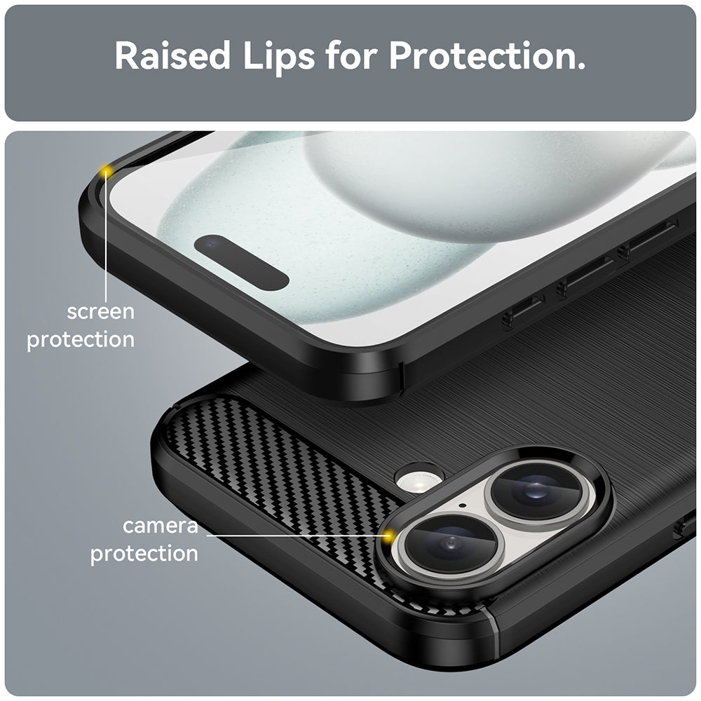 Case for Apple iPhone 16 Plus, Techsuit, Carbon, Black