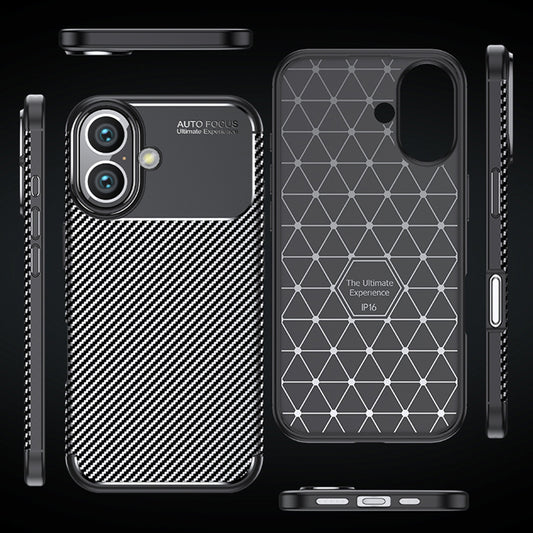 Kuori Apple iPhone 16 Plus:lle, Techsuit, Hiilikuitu, Musta