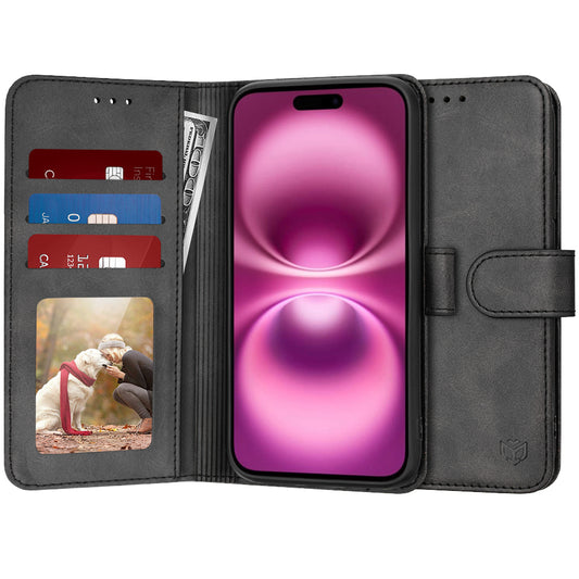 Kuori Apple iPhone 16 Plus -puhelimelle, Techsuit, Diary Book, Musta