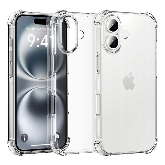 Kuori Apple iPhone 16 Plus:lle, Techsuit, Iskunkestävä Kirkas (Iso Linssin Reikä), Läpinäkyvä