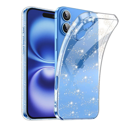 Kuori Apple iPhone 16 Plus -puhelimelle, Techsuit, SparkleSkin, Läpinäkyvä