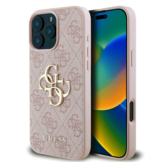 Suojakotelo Apple iPhone 16 Prolle, Guess, 4G Big Logo, Pinkki
