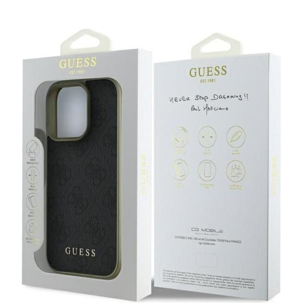 Suojakotelo Apple iPhone 16 Prolle, Guess, 4G Charm, Musta