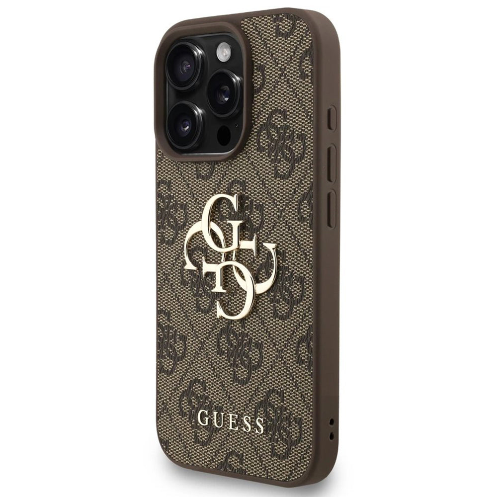 Suojakotelo Apple iPhone 16 Prolle, Guess, 4G Classic Logo with Strap, Ruskea