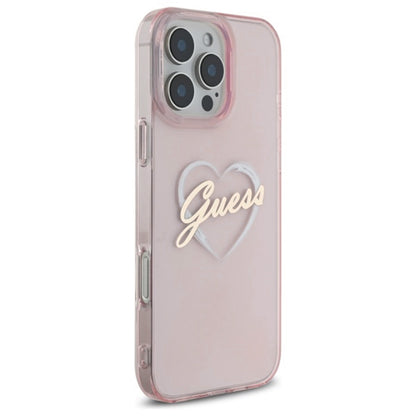 Suojakotelo Apple iPhone 16 Prolle, Guess, IML Heart, Pinkki