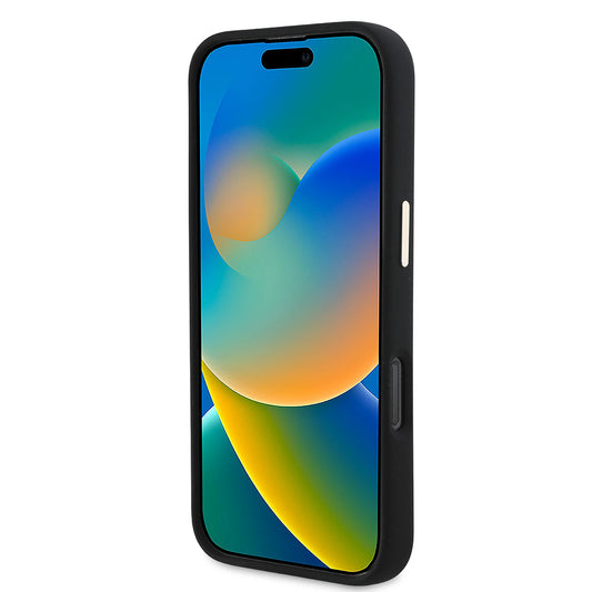 Kotelo Apple iPhone 16 Prolle, Guess, Script Metal Logo & Frame, Musta