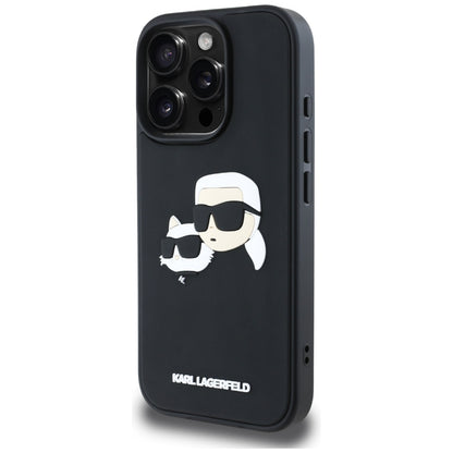 Case for Apple iPhone 16 Pro, Karl Lagerfeld, 3D Rubber Karl & Choupette, Black