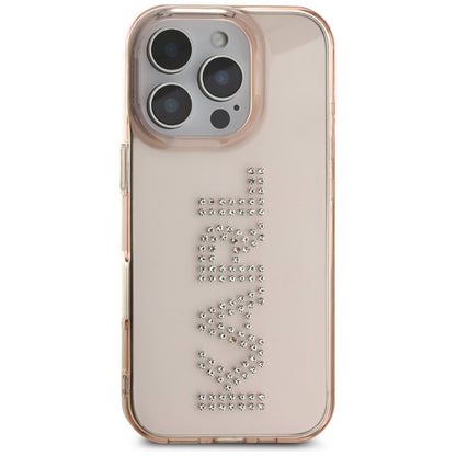 Kotelo Apple iPhone 16 Prolle, Karl Lagerfeld, IML Rhinestones Pink Logo, Pinkki