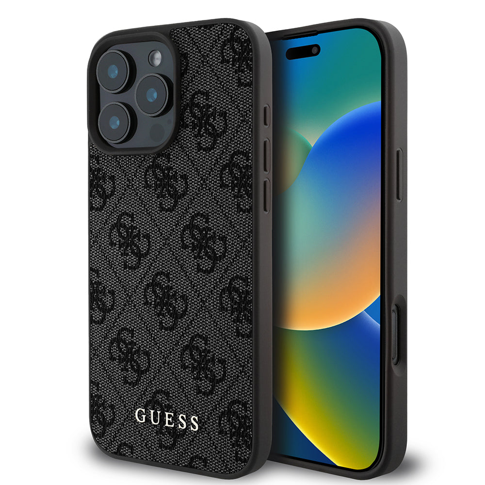 Suojakotelo Apple iPhone 16 Pro Max, Guess, 4G Classic, Musta