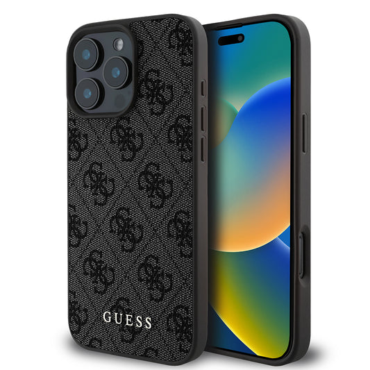 Suojakotelo Apple iPhone 16 Pro Max, Guess, 4G Classic, Musta