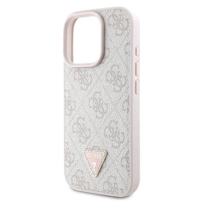 Kotelo Apple iPhone 16 Pro Maxille, Guess, Crossbody 4G Triangle Strass, Pinkki