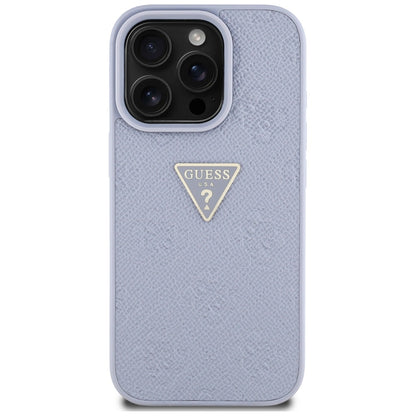 Suojakotelo Apple iPhone 16 Pro Maxille, Guess, Hot Stamp 4G Pattern Triangle Logo, Vaaleanvioletti.