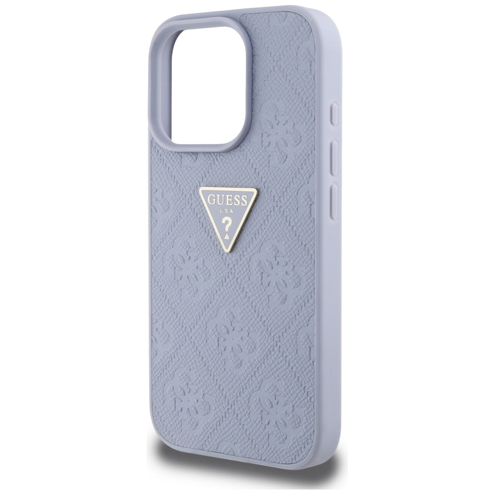Suojakotelo Apple iPhone 16 Pro Maxille, Guess, Hot Stamp 4G Pattern Triangle Logo, Vaaleanvioletti.