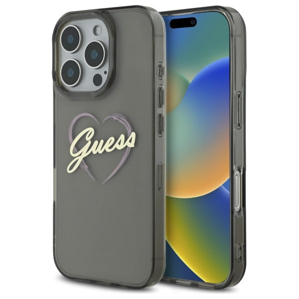 Suojakotelo Apple iPhone 16 Pro Max, Guess, IML Heart, Musta