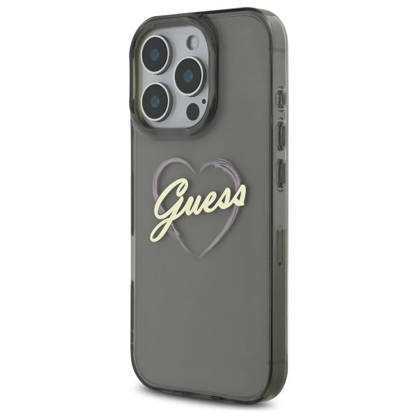 Suojakotelo Apple iPhone 16 Pro Max, Guess, IML Heart, Musta