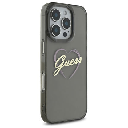 Suojakotelo Apple iPhone 16 Pro Max, Guess, IML Heart, Musta