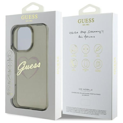 Suojakotelo Apple iPhone 16 Pro Max, Guess, IML Heart, Musta