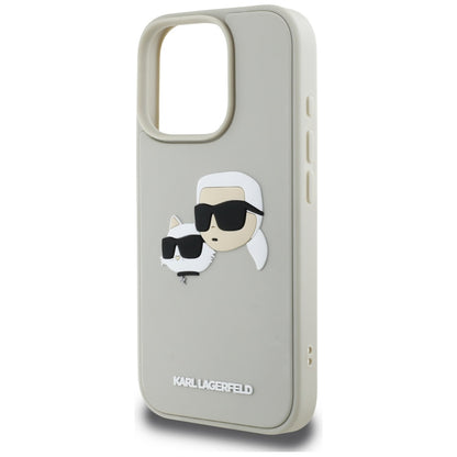 Kotelo Apple iPhone 16 Pro Max:lle, Karl Lagerfeld, 3D Rubber Karl & Choupette, Beige