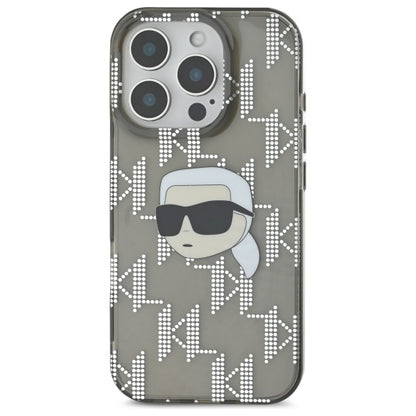 Kotelo Apple iPhone 16 Pro Max:lle, Karl Lagerfeld, IML Luxury Electroplated Karl's Head, Musta
