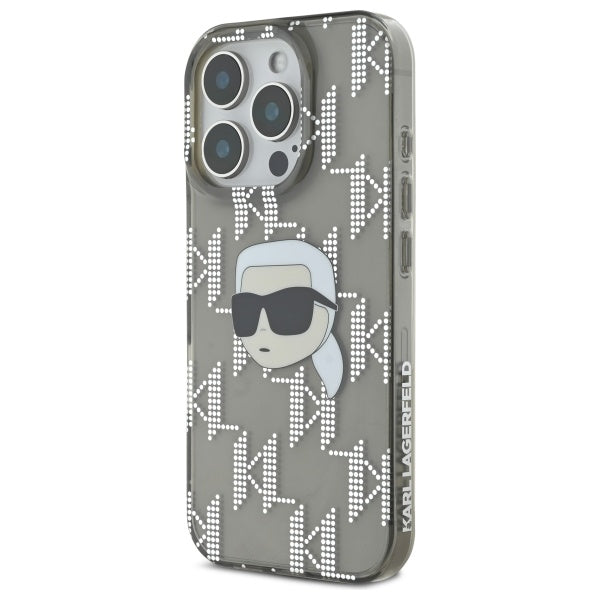 Kotelo Apple iPhone 16 Pro Max:lle, Karl Lagerfeld, IML Luxury Electroplated Karl's Head, Musta