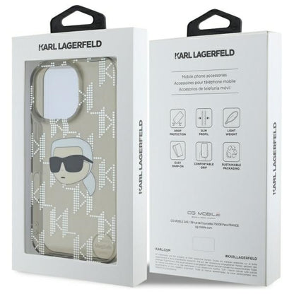 Kotelo Apple iPhone 16 Pro Max:lle, Karl Lagerfeld, IML Luxury Electroplated Karl's Head, Musta