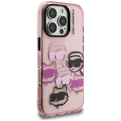 Kotelo Apple iPhone 16 Pro Max:lle, Karl Lagerfeld, IML Luxury Multi Head Pattern, Pinkki