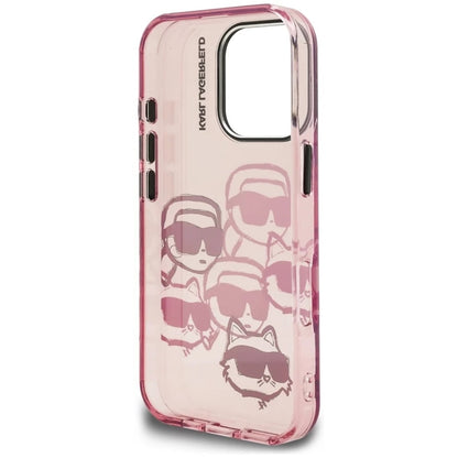 Kotelo Apple iPhone 16 Pro Max:lle, Karl Lagerfeld, IML Luxury Multi Head Pattern, Pinkki