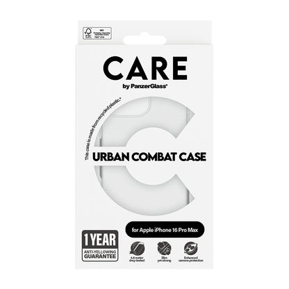 Suojakotelo Apple iPhone 16 Prolle, PanzerGlass, Care Urban Combat, Läpinäkyvä