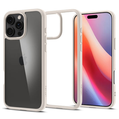 Kotelo Apple iPhone 16 Prolle, Spigen, Ultra Hybrid, Beige ACS08127