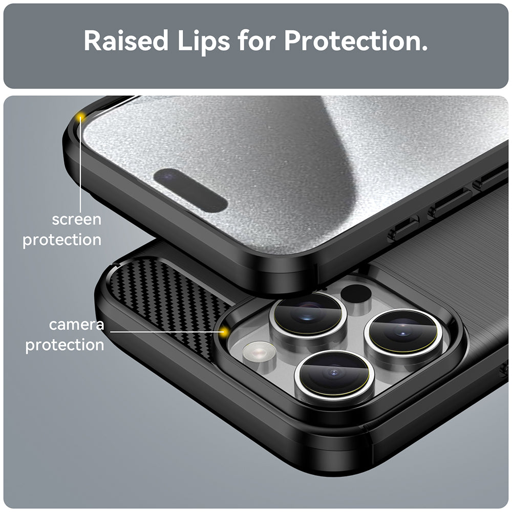 Kuori Apple iPhone 16 Pro:lle, Techsuit, Hiili, Musta