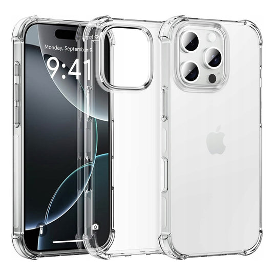 Kuori Apple iPhone 16 Pro:lle, Techsuit, Iskunkestävä Kirkas (Iso Linssin Reikä), Läpinäkyvä