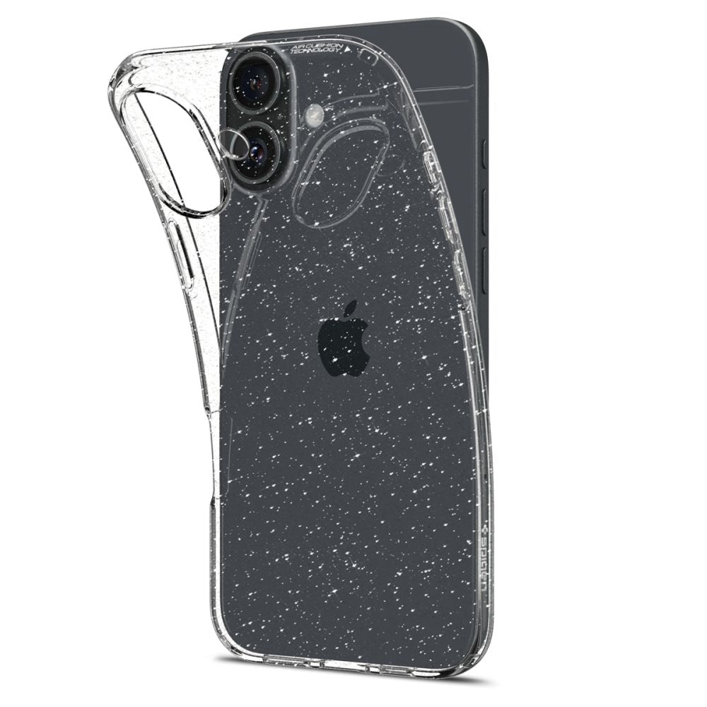 Kuori Apple iPhone 16:lle, Spigen, Liquid Crystal Glitter, Läpinäkyvä ACS08192