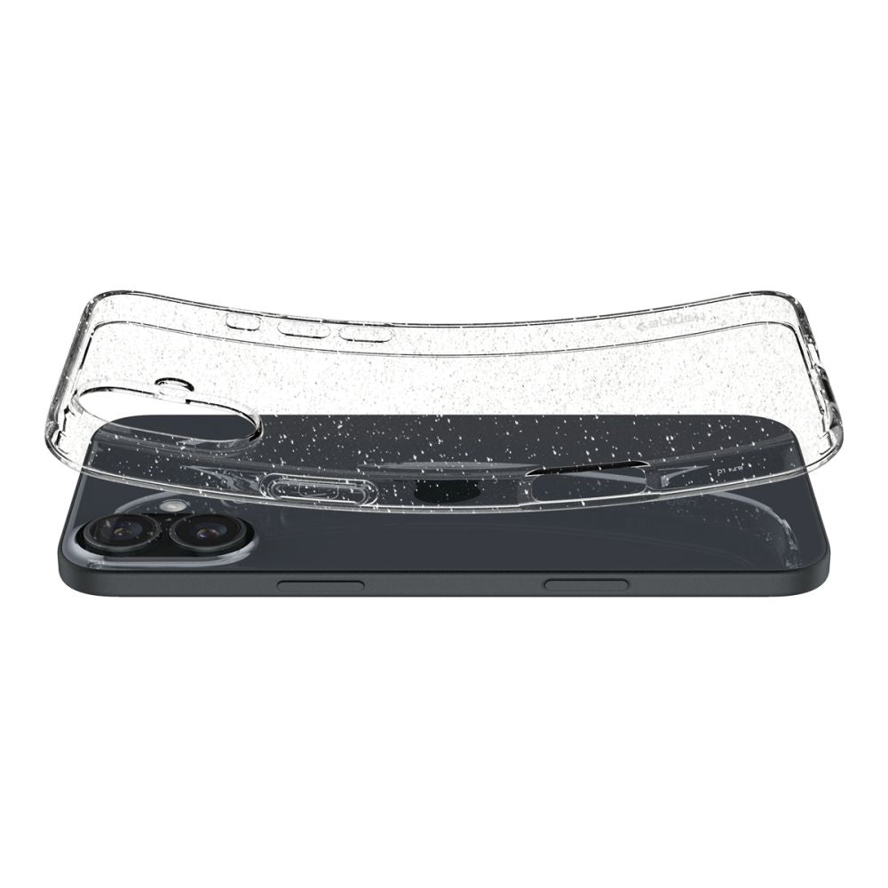 Kuori Apple iPhone 16:lle, Spigen, Liquid Crystal Glitter, Läpinäkyvä ACS08192