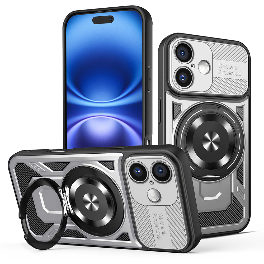 Kuori Apple iPhone 16:lle, Techsuit, RuggedCam, Harmaa