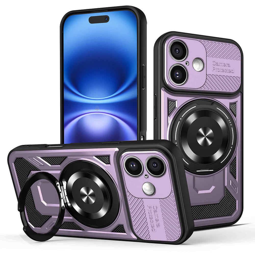 Kuori Apple iPhone 16:lle, Techsuit, RuggedCam, Violetti