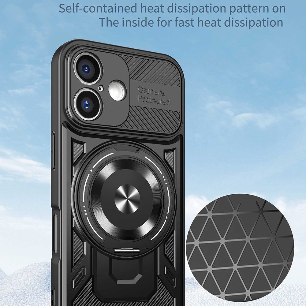 Kuori Apple iPhone 16:lle, Techsuit, RuggedCam, Violetti