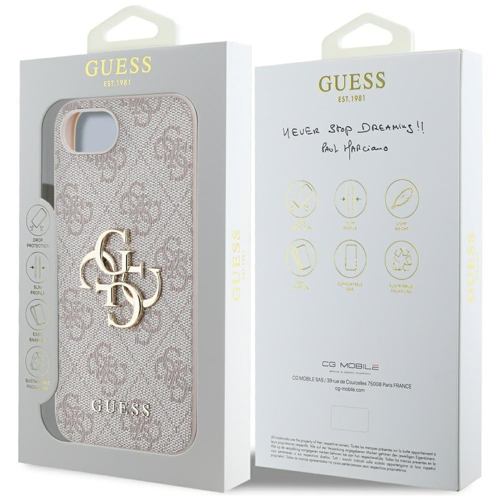 Suojakotelo Apple iPhone 16e:lle, Guess, 4G Big Logo, Pinkki